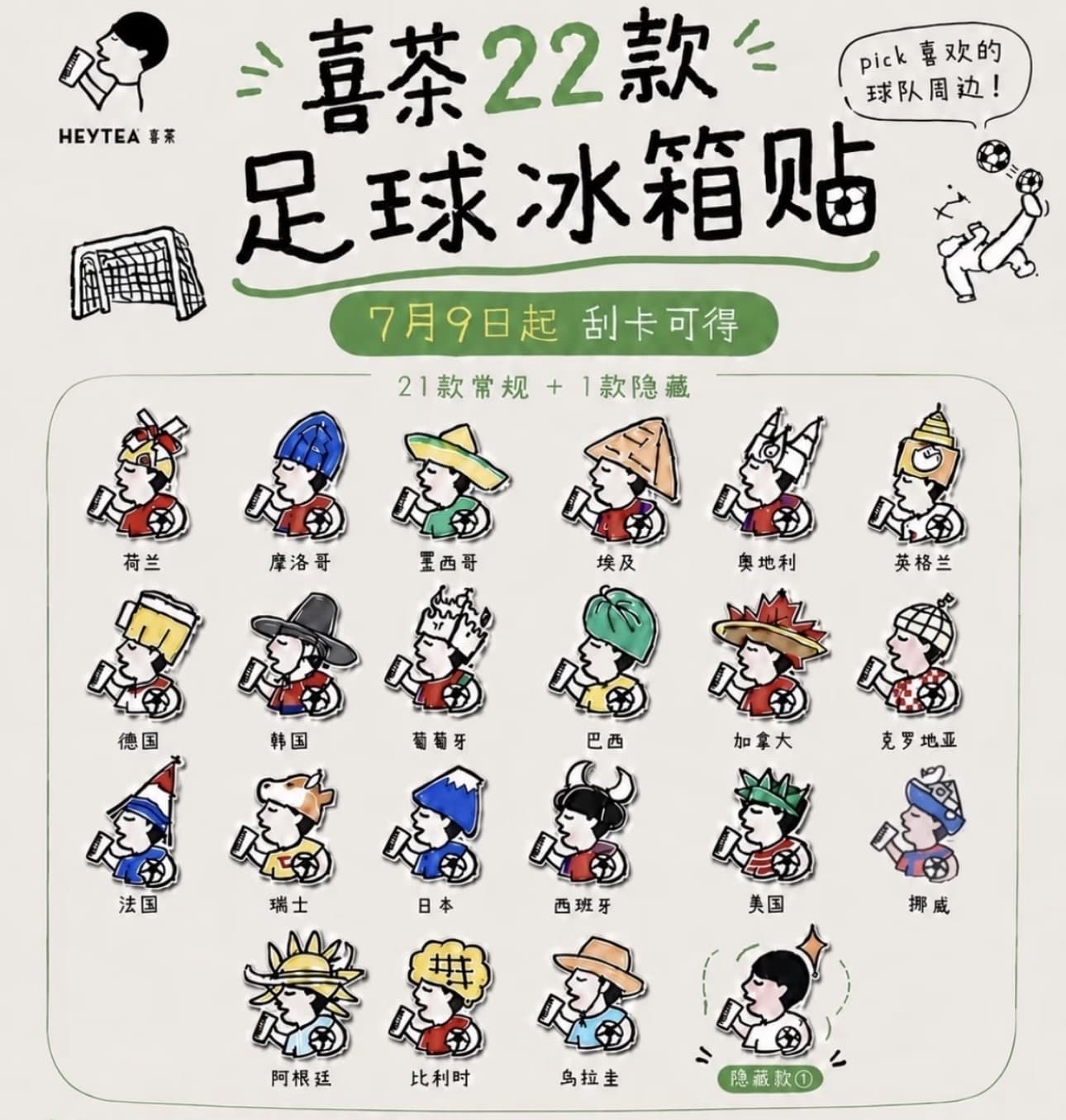 喜茶世界杯冰箱贴 总览